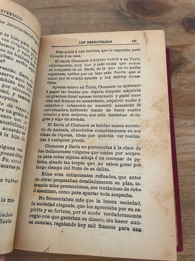 Libro antiguo 1907 Los Deshonrados