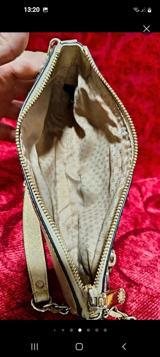 Bolso DKNY dorado - bandolera