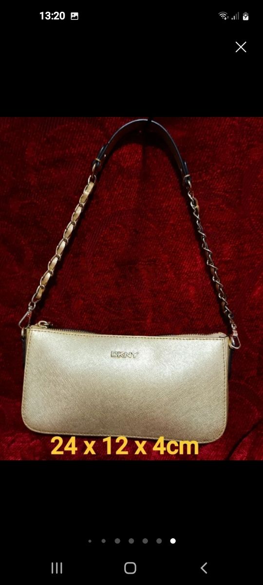 Bolso DKNY dorado - bandolera