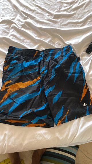 Bañador Adidas azul y naranja - Talla L