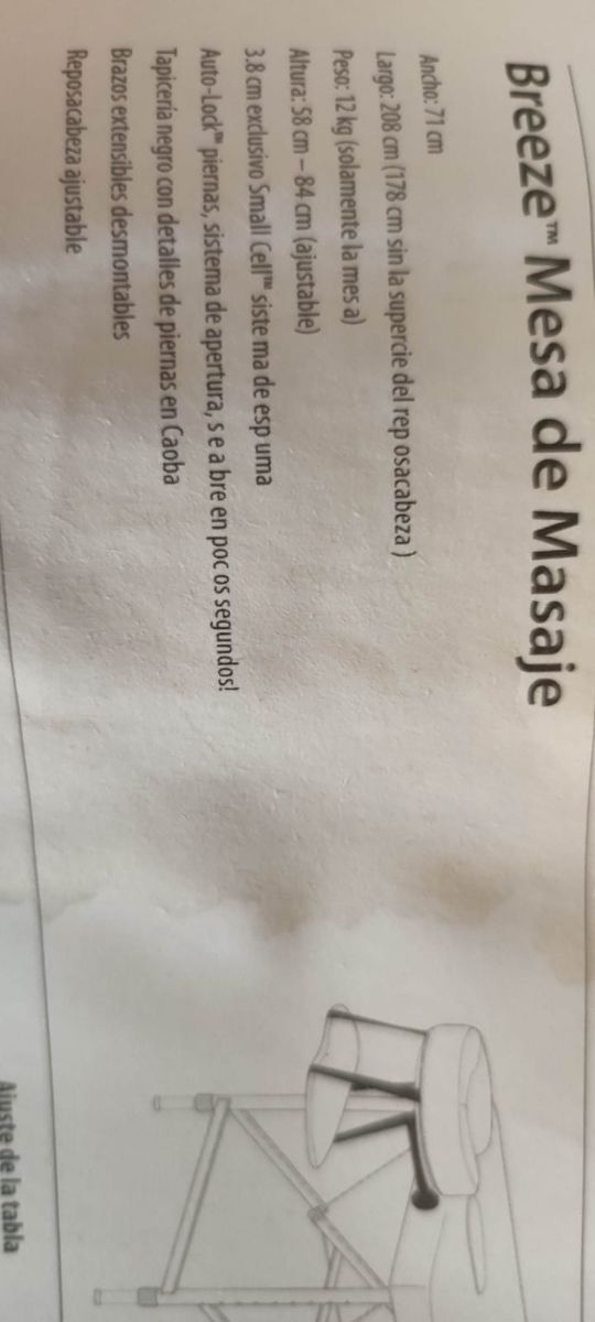 Mesa de masaje plegable Breeze