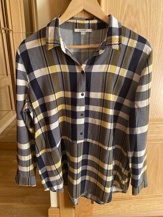 Blusa Esprit cuadros XL - amarilla, negra