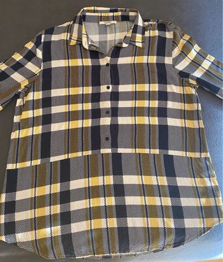 Blusa Esprit cuadros XL - amarilla, negra