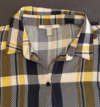 Blusa Esprit cuadros XL - amarilla, negra