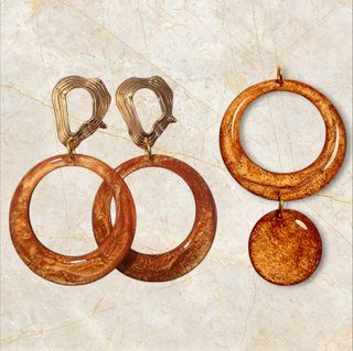 Parure orecchini collana resina oro