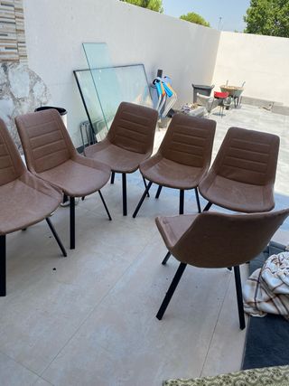 6 Sillas comedor - Marrón
