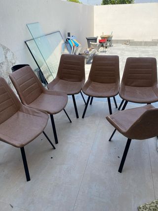 6 Sillas comedor - Marrón