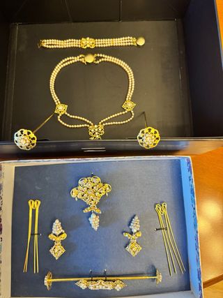 Aderezo fallera niña: oro y perlas