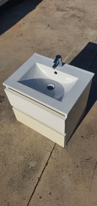 Mueble lavabo baño blanco