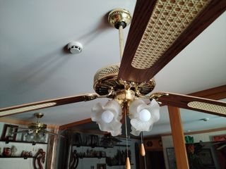 Ventilador techo madera dorado