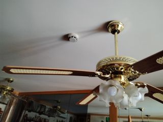 Ventilador techo madera dorado