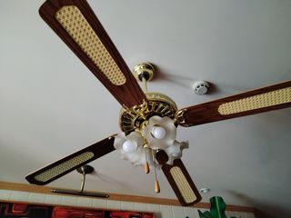 Ventilador techo madera dorado
