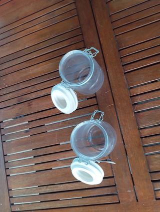Vasetti vetro cuore ceramica - 2pz nuovi