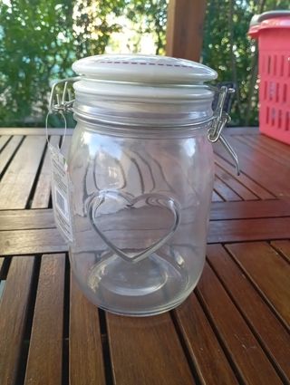 Vasetti vetro cuore ceramica - 2pz nuovi
