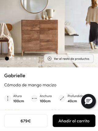 Cómoda Tikamoon 6 cajones madera