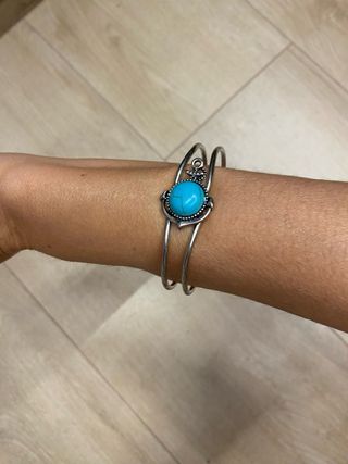 Pulsera plata turquesa