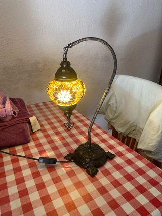 Lampara árabe cristal mesa noche