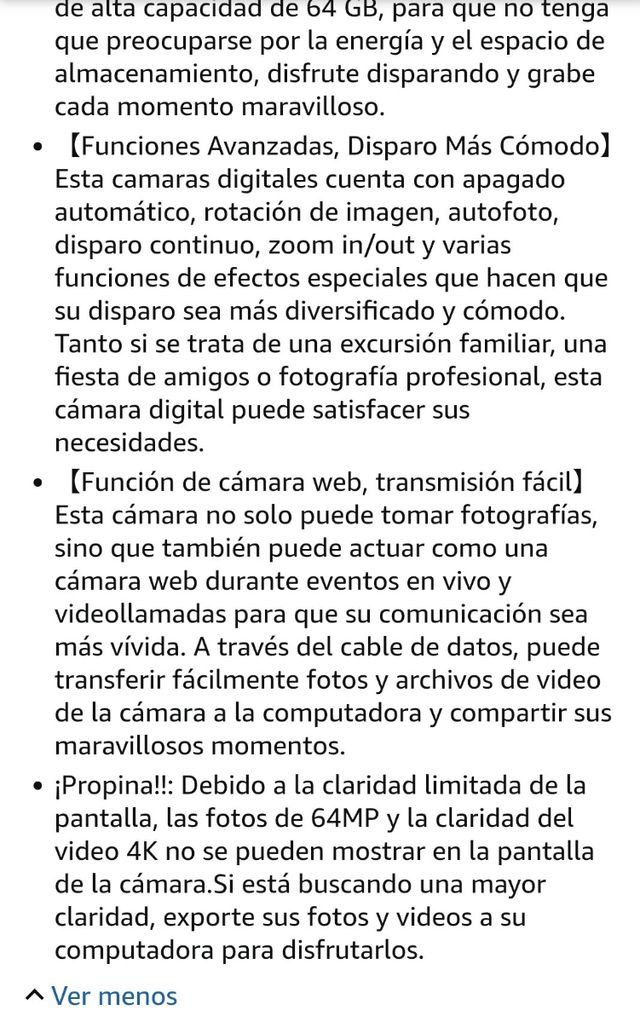 Cámara Infantil 4K 64MP