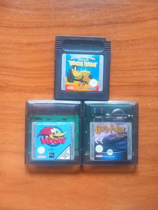 3x Game Boy Color: Woody, Harry Potter, Pato Lucas