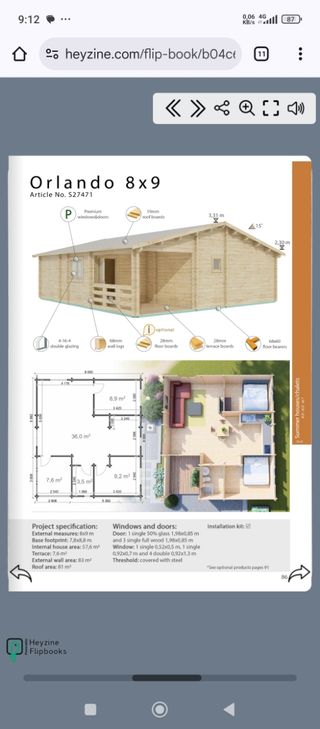 Casa madera Orlando - 40m2