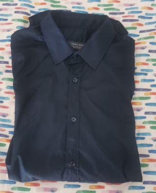 Camisa Zara Man azul