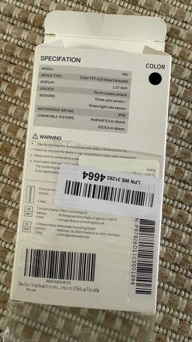 Smartwatch Soudorv 2025 - Negro