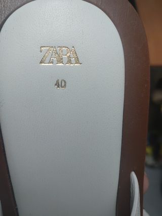 Sandalias Zara mujer blancas y marrones 40 