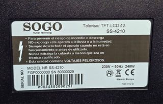 TV Sogo TFT LCD 42" negra + Adaptador TDT