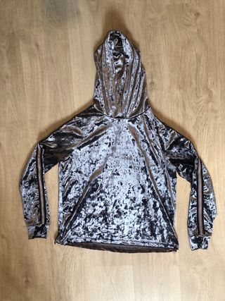 Sudadera gris terciopelo Lindex