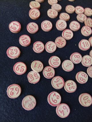 Fichas madera lotería