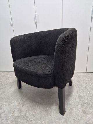 Sillón negro - Tela y madera