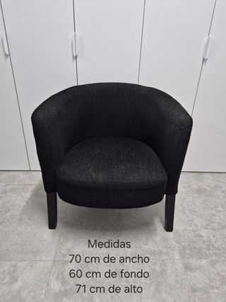 Sillón negro - Tela y madera