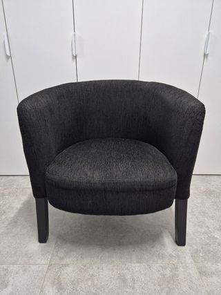 Sillón negro - Tela y madera