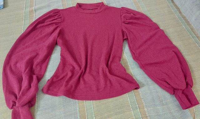 Maglione rosso Shein manica a palloncino