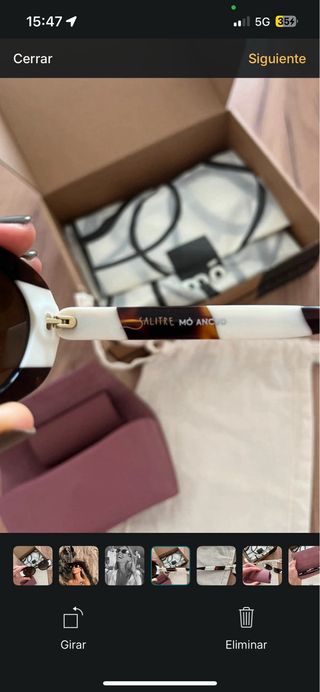 Gafas mó redondas marrón-blanco