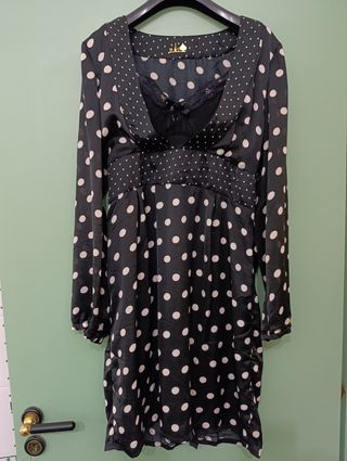 Abito Zuiki pois bianco-nero