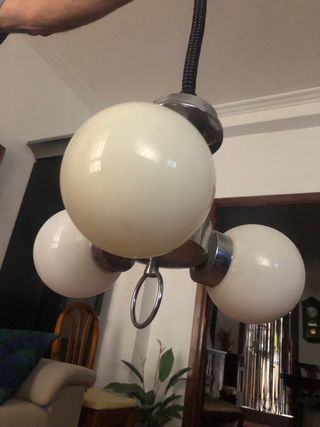 Lámpara 3 esferas cristal - vintage