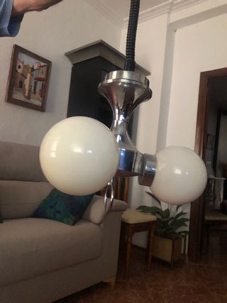 Lámpara 3 esferas cristal - vintage
