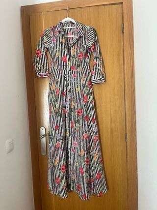 Vestido Zara rayas flores