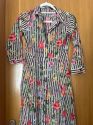 Vestido Zara rayas flores