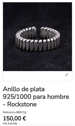 Anillo plata 925 Rockstone - Hombre