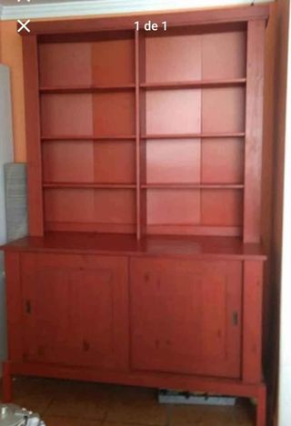 Mueble aparador rojo madera