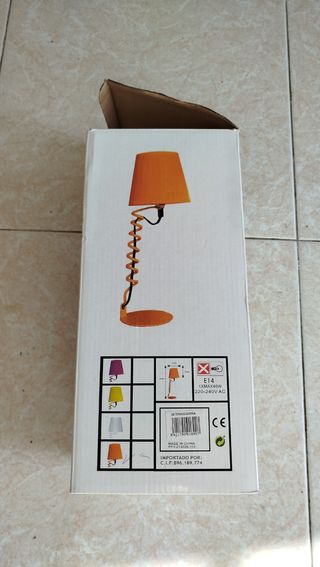Lámpara mesa espiral naranja