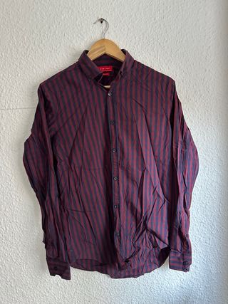 Camisa Zara Hombre rayas rojas negras
