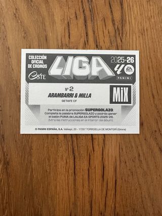 Carta Panini Arambarri & Milla Mix 25/26
