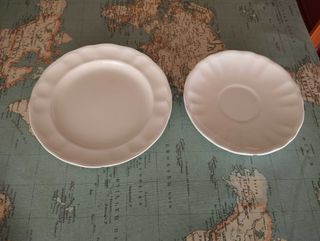 Tazas y platos San Claudio Naranco Blanco