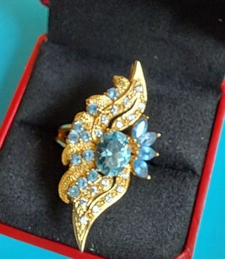 Anillo oro azul - joya vintage
