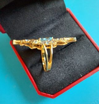 Anillo oro azul - joya vintage
