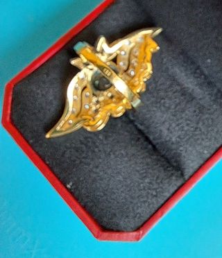 Anillo oro azul - joya vintage