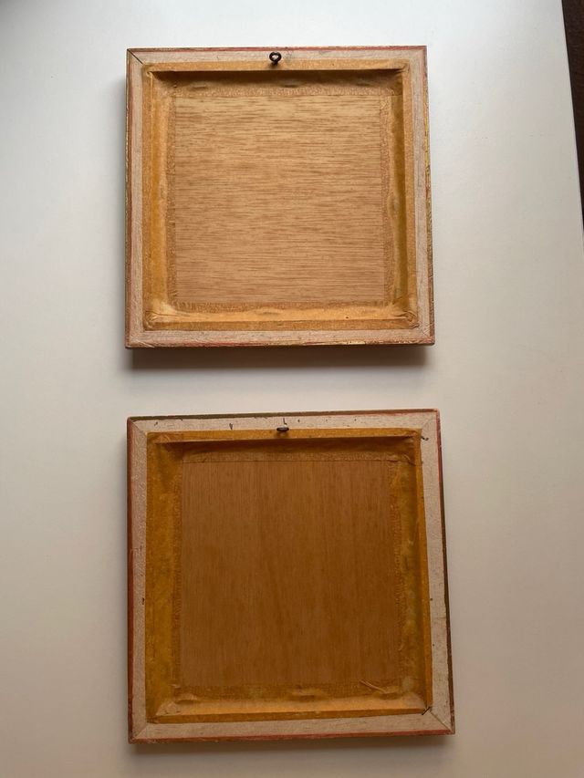 2 Quadri artistici in carta, motivo: farfalla e uccello